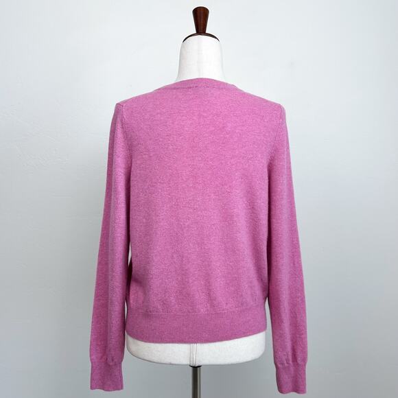 Talbots Pink Wool Angora Blend V-Neck Cropped Knit Sweater Cardigan - Picture 6 of 8